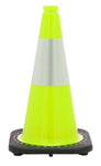 18 Inch Lime Traffic Cones with 6Collar - Onsite Concrete Supply