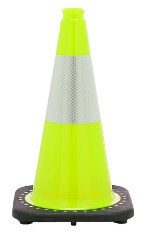 18 Inch Lime Traffic Cones with 6Collar - Onsite Concrete Supply