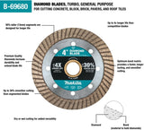 4" Diamond Blade, Turbo, General Purpose - Onsite Concrete Supply