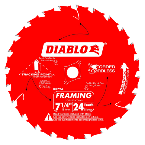 7-1/4 in. x 24 Tooth Framing Saw Blade