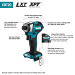 18V LXT® Lithium‑Ion Brushless Cordless Impact Driver, Quick‑Shift Mode™, 4‑Speed, Tool Only