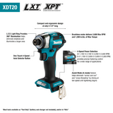 18V LXT® Lithium‑Ion Brushless Cordless Impact Driver, Quick‑Shift Mode™, 4‑Speed, Tool Only