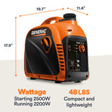 Portable Inverter Generator, 2500i With COsense 49ST
