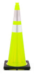 28 Inch Lime Traffic Cones with 6 4 Collar - Onsite Concrete Supply
