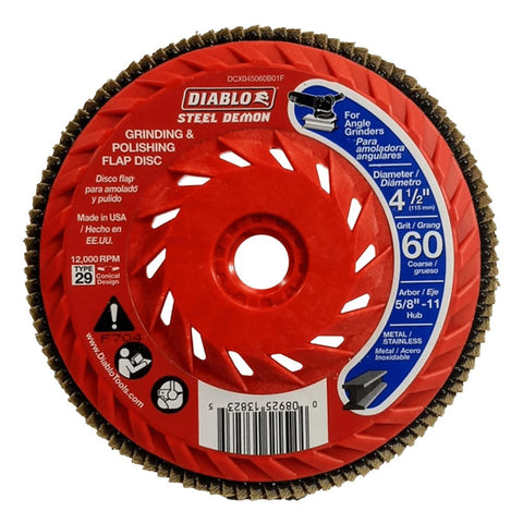 4-1/2 in. Steel Demon Flap Disc 60 Grit - with Speed Hub - Onsite Concrete Supply