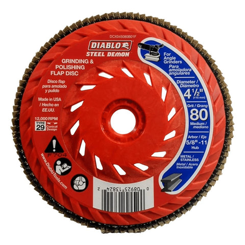 4-1/2 in. Steel Demon Flap Disc 80 Grit - with Speed Hub - Onsite Concrete Supply