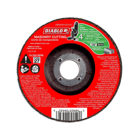 4 in. Masonry Cut Off Disc - Type 27 - Onsite Concrete Supply