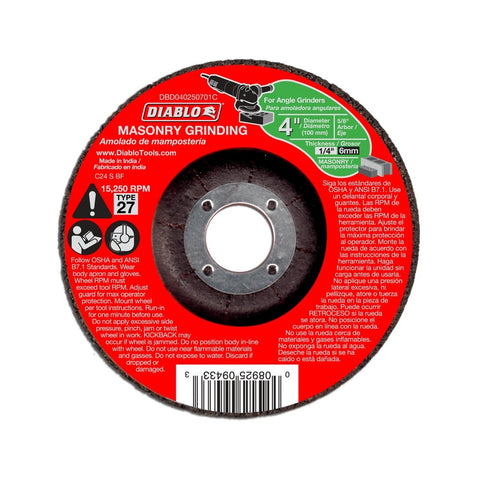 4 in. Masonry Grinding Disc - Type 27 - Onsite Concrete Supply