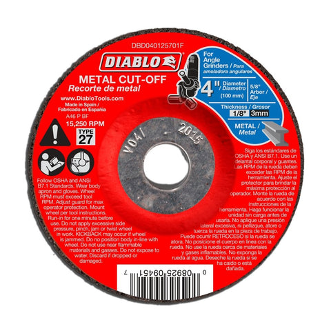 4 in. Metal Cut Off Disc - Type 27 - Onsite Concrete Supply