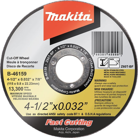 4?1/2" x .032" x 7/8" Ultra Thin Cut?Off Wheel, Stainless - Onsite Concrete Supply