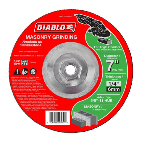 7 in. Masonry Grinding Disc - Type 27 HUB - Onsite Concrete Supply