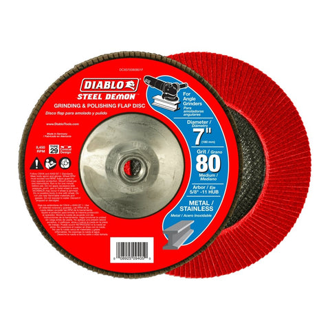 7 in. Steel Demon Flap Disc 80 Grit with Hub - Onsite Concrete Supply