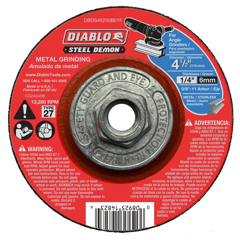 Steel Demon 4-1/2 in. Type 27 HUB Metal Grinding Disc - Onsite Concrete Supply