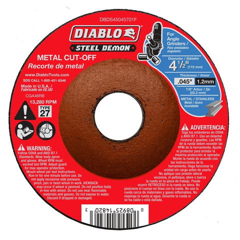 Steel Demon 4-1/2 in. Type 27 Metal Cut-Off Disc - Onsite Concrete Supply